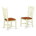 HomeStock Set da pranzo 5 pezzi con piano in legno massello color latticello e ciliegio - Posti a sedere per 4 persone