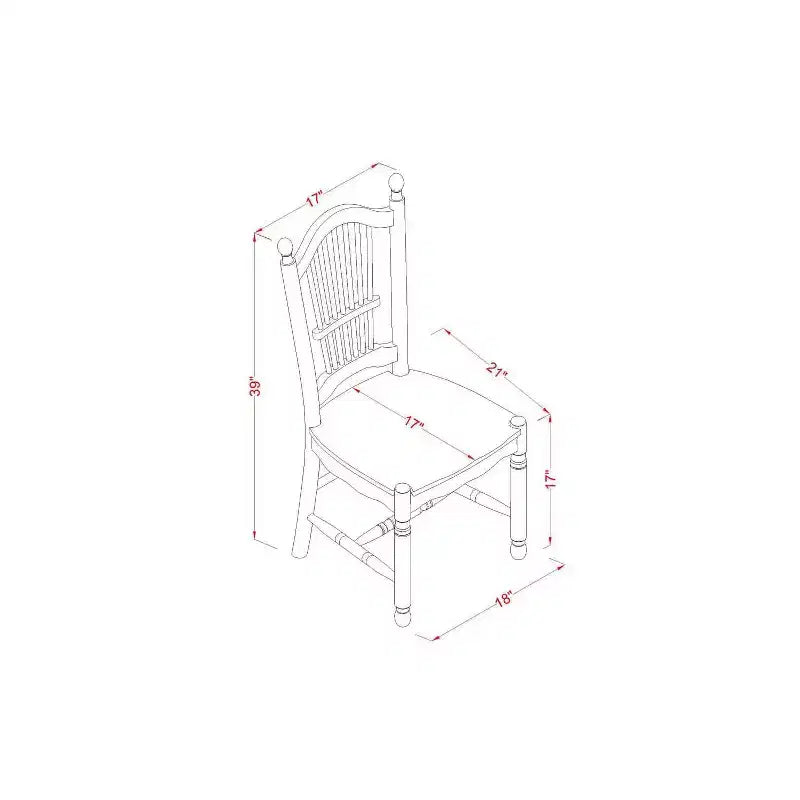 HomeStock Set da pranzo 5 pezzi con piano in legno massello color latticello e ciliegio - Posti a sedere per 4 persone