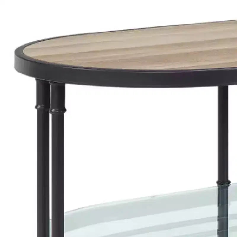 Tavolino da caffè Royal Hampton in legno, 47 pollici, oblungo, design industriale, rovere