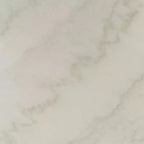 Tavolino Royal Hampton con piano in marmo e gambe angolari in legno intagliate con motivo floreale, colore argento