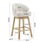 GDFStudio Combes Sgabelli da bar girevoli imbottiti da 84 cm (set da 2)