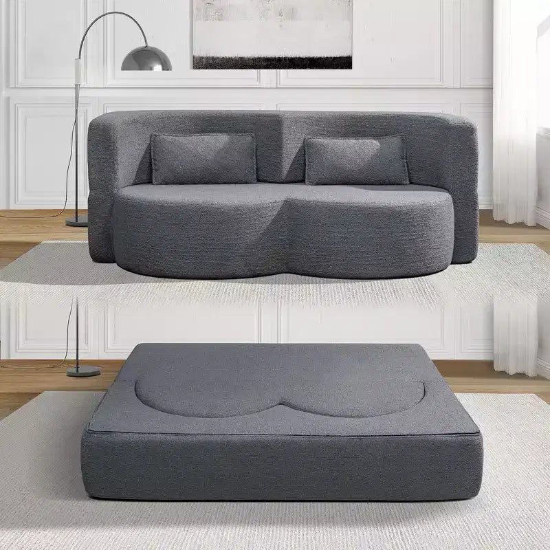 Divanetto trasformabile 2 in 1 Okak moderno e pieghevole con memory foam, comodo divano letto futon per soggiorno, appartamento