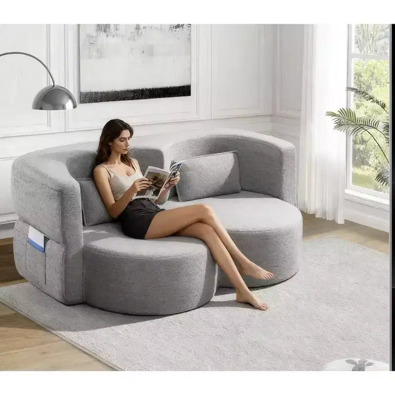 Divanetto trasformabile 2 in 1 Okak moderno e pieghevole con memory foam, comodo divano letto futon per soggiorno, appartamento