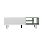 Tavolino da salotto Luck Live Moderno con 2 cassetti, design bicolore, ripiani aperti, maniglia nascosta e gambe in metallo
