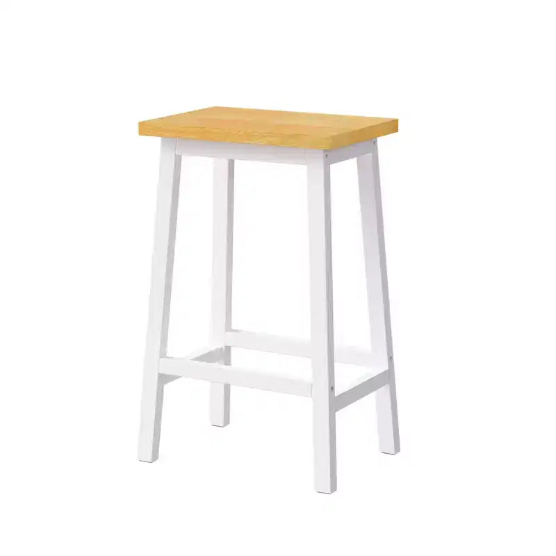 EHMKNP Sgabelli alti da bancone da 65 cm con poggiapiedi, sedile in legno e struttura in metallo nero, sgabelli da cucina rustici per sala da pranzo, pub o caffetteria