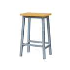 EHMKNP Sgabelli alti da bancone da 65 cm con poggiapiedi, sedile in legno e struttura in metallo nero, sgabelli da cucina rustici per sala da pranzo, pub o caffetteria