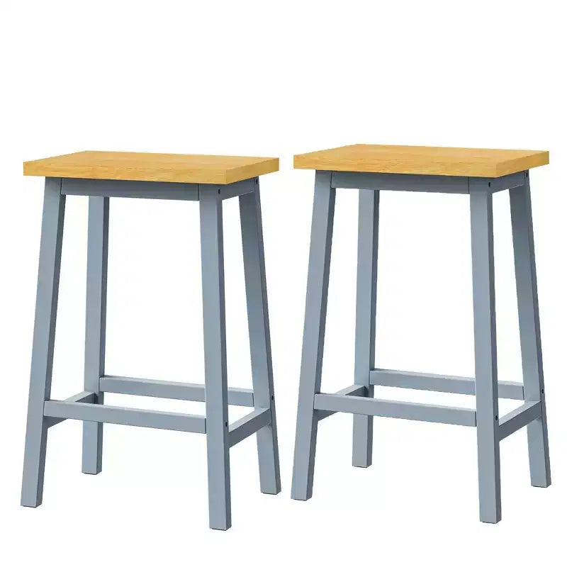 EHMKNP Sgabelli alti da bancone da 65 cm con poggiapiedi, sedile in legno e struttura in metallo nero, sgabelli da cucina rustici per sala da pranzo, pub o caffetteria