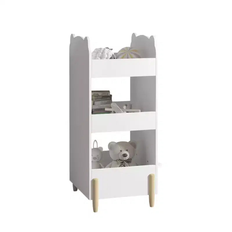 Libreria per bambini in legno a forma di orso Homy Casa con lavagna laterale e 3 ripiani aperti, bianca