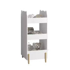 Libreria per bambini in legno a forma di orso Homy Casa con lavagna laterale e 3 ripiani aperti, bianca