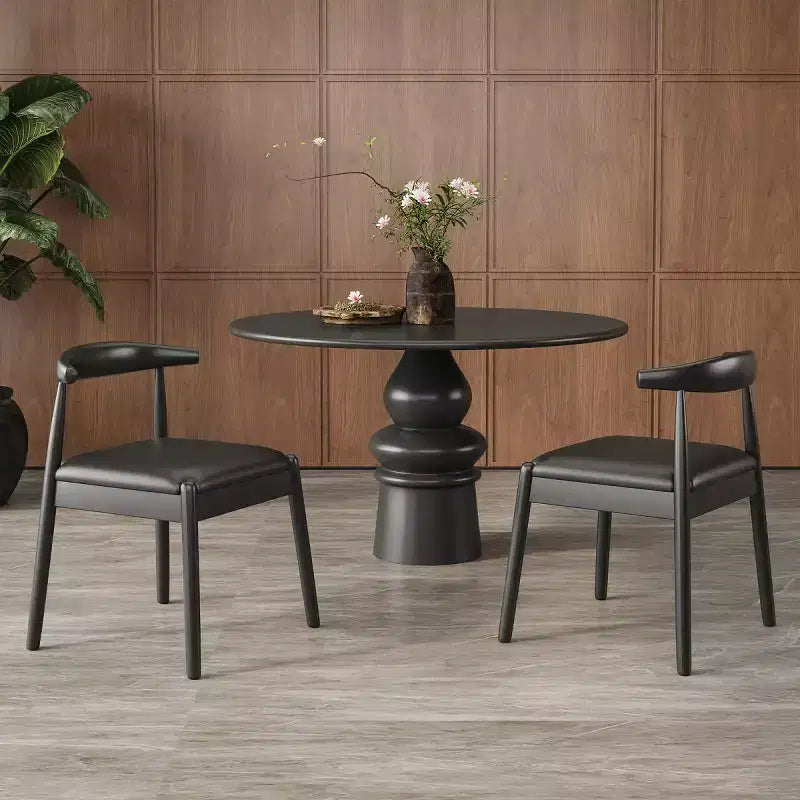 Set di 2 sedie da pranzo in similpelle stile Mid-Century Modern con struttura in legno massello, sedie senza braccioli per sala da pranzo o soggiorno-Panipeachy