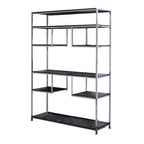 Libreria Royal Hampton con 7 ripiani e motivo geometrico, argento e grigio scuro