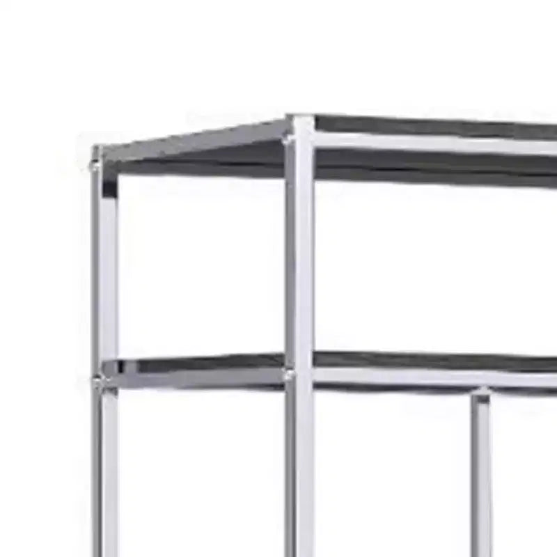 Libreria Royal Hampton con 7 ripiani e motivo geometrico, argento e grigio scuro