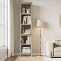 71 Tall Bookcase w/Adjustable Shelves & 31.5 Width, 5 Tier Farmhouse Bookshelf with Wooden Legs, Rustic Vintage Book Shelf for Living Room