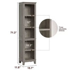 Libreria alta 180 cm con ripiani regolabili e larghezza 80 cm, scaffale a 5 ripiani in stile rustico con gambe in legno, libreria vintage per soggiorno