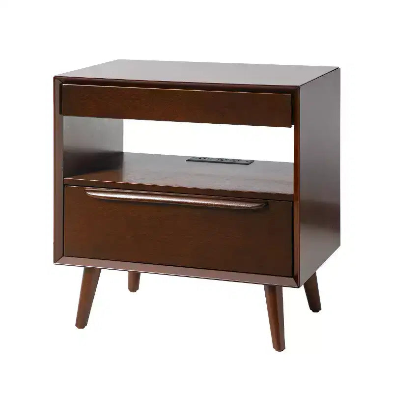 Phil 2 - Drawer end table with Integrated Charging Station and Pull-Out Tray Set of 2HULALA HOME