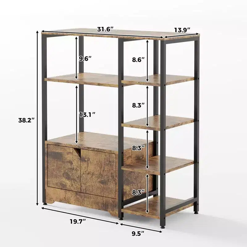 COZONY 32 Mobile Bar Angolare Piccolo con Contenitore, Credenza Compatta, Mobile Bar da Fattoria con Ante e Cassetti