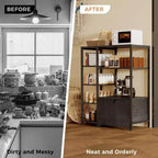 COZONY 32 Mobile Bar Angolare Piccolo con Contenitore, Credenza Compatta, Mobile Bar da Fattoria con Ante e Cassetti