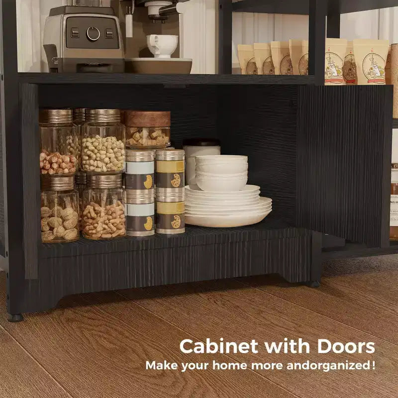 COZONY 32 Mobile Bar Angolare Piccolo con Contenitore, Credenza Compatta, Mobile Bar da Fattoria con Ante e Cassetti