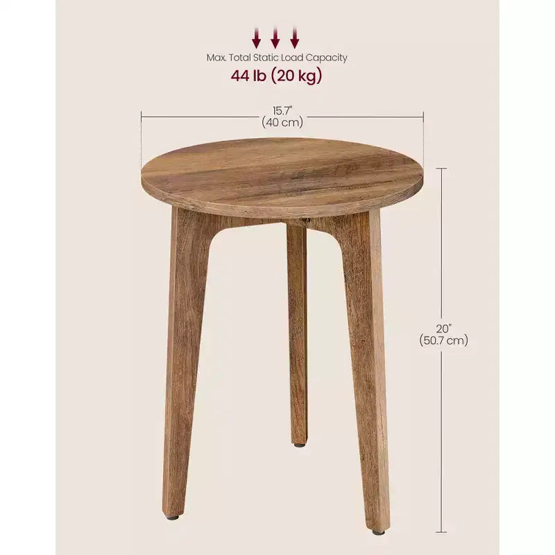 Comodino rotondo compatto, tavolino laterale piccolo, stile moderno di metà secolo, per spazi ristretti