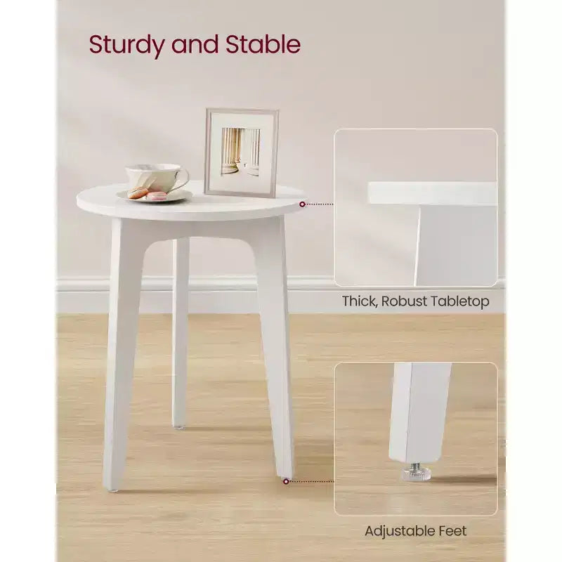 Comodino rotondo compatto, tavolino laterale piccolo, stile moderno di metà secolo, per spazi ristretti