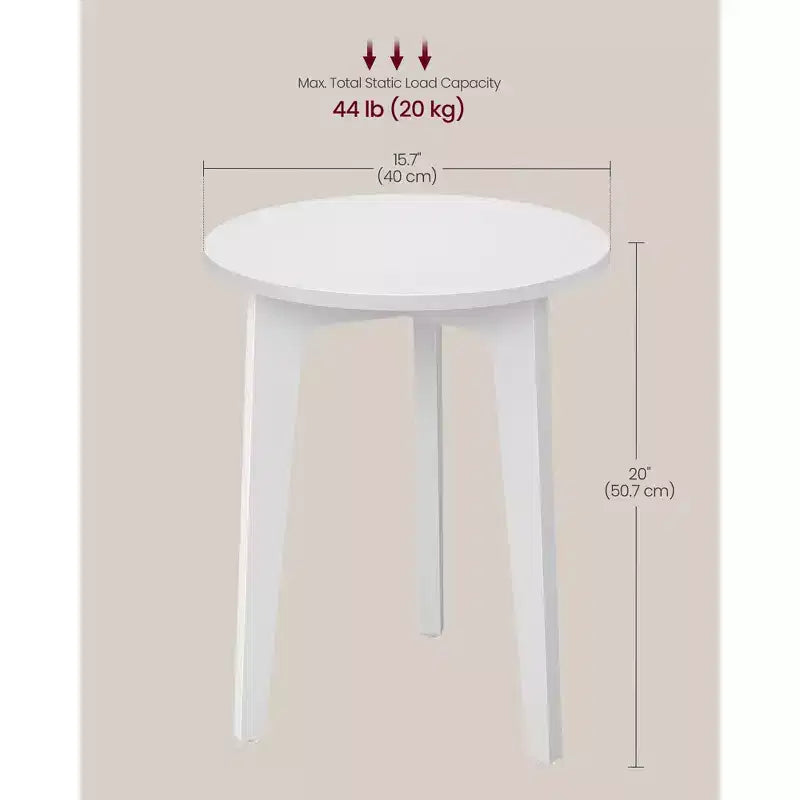 Comodino rotondo compatto, tavolino laterale piccolo, stile moderno di metà secolo, per spazi ristretti
