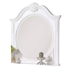 Specchio per Comò Royal Hampton, Cornice Intagliata da 42 Pollici, Legno Massello Bianco Classico