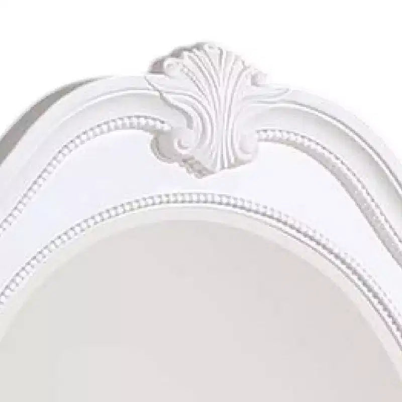 Specchio per Comò Royal Hampton, Cornice Intagliata da 42 Pollici, Legno Massello Bianco Classico