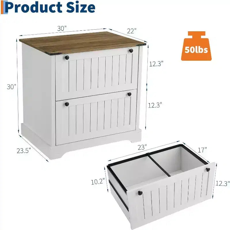 Comodini rustici con 2 cassetti, 30 armadietti portadocumenti rustici con cartelle sospese per documenti formato A4/lettera/legale, per ufficio domestico