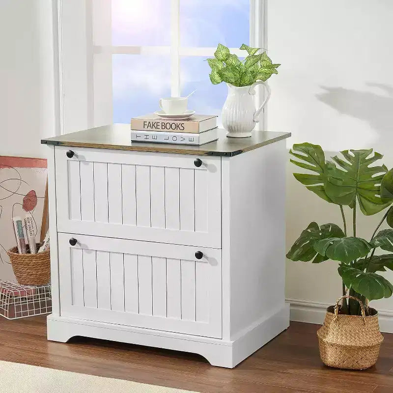 Comodini rustici con 2 cassetti, 30 armadietti portadocumenti rustici con cartelle sospese per documenti formato A4/lettera/legale, per ufficio domestico