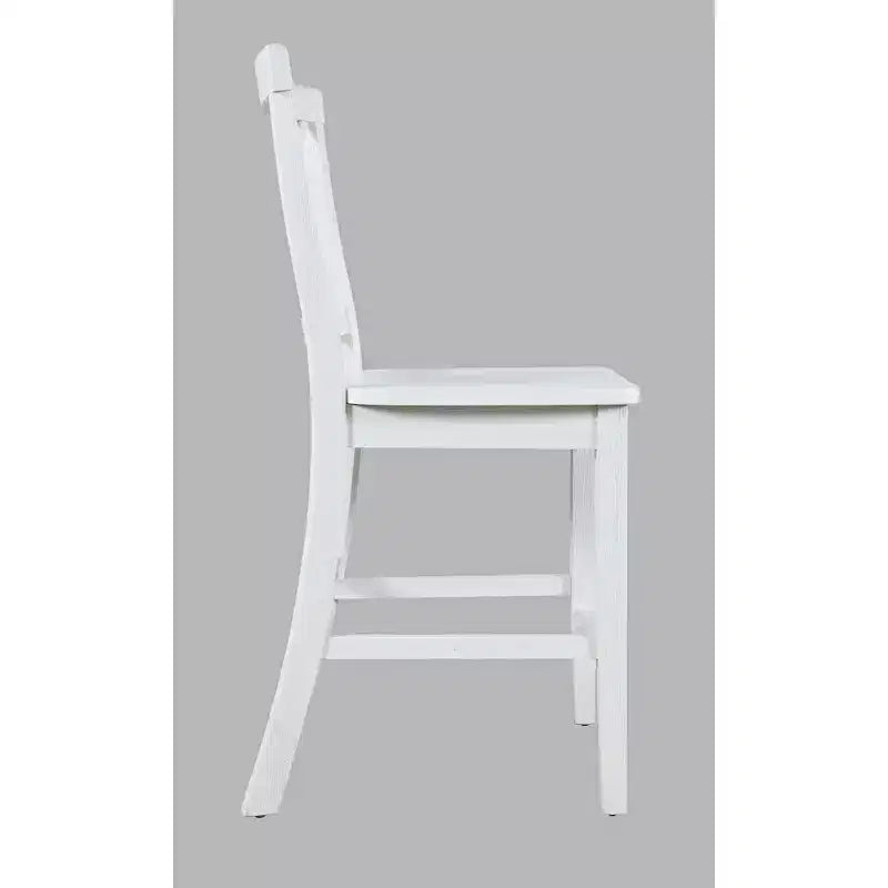 Jofran, sgabello da bar con schienale a X in legno spazzolato Coastal Tides (set da 2)