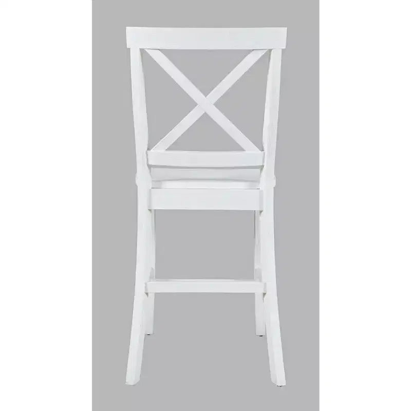 Jofran, sgabello da bar con schienale a X in legno spazzolato Coastal Tides (set da 2)