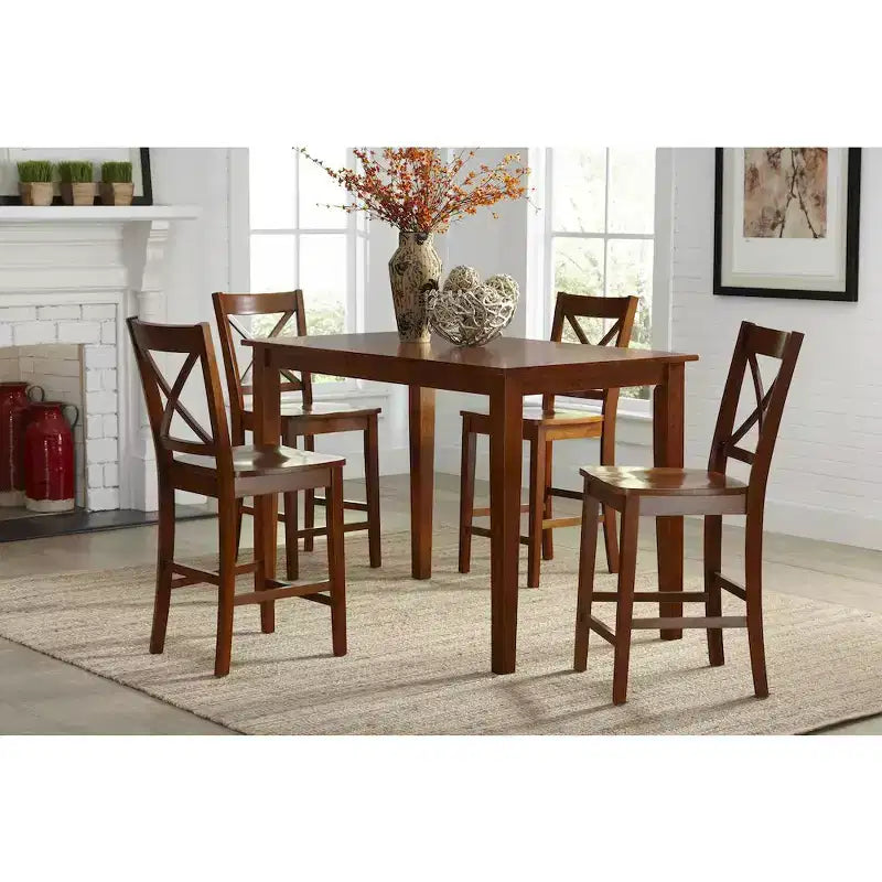 Jofran, Sgabelli da bancone classici X-Back in legno massello Simplicity (Set di 2)