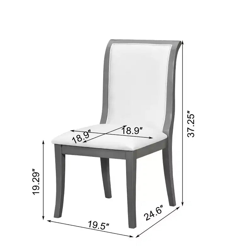 Set di 2 sedie da pranzo imbottite in stile rustico con schienale curvo, sedie da cucina in legno massello, sedie laterali senza braccioli per sala da pranzo - Panipeachy