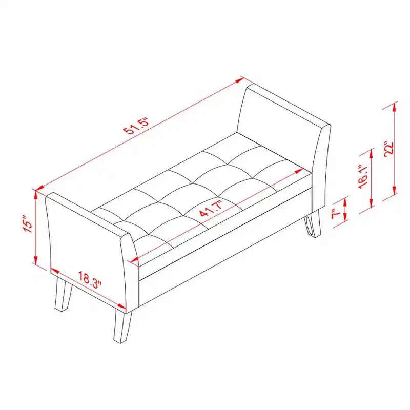 TUYOHW Panca Contenitore Rettangolare, Panca Ottomana da Fondo Letto da 51,5" con Gambe in Legno Massello, Ottomana in Velluto per Soggiorno, Camera da Letto, Ingresso, Beige