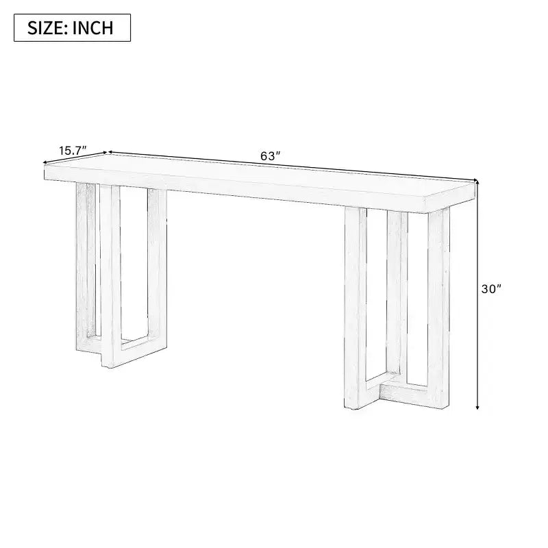 Consolle moderna con gambe in legno robuste, tavolo da ingresso, tavolino da divano rustico per corridoio, soggiorno o ufficio - Panipeachy