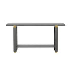 62,9 Tavolino Console Moderno Minimalista, Tavolo da Ingresso in Legno con Ripiano e Dettagli in Metallo per Corridoio, Salotto o Dietro il Divano - Panipeachy
