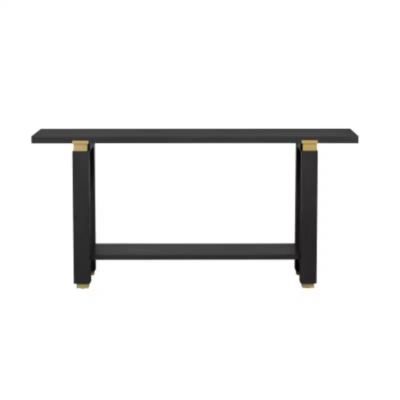 62,9 Tavolino Console Moderno Minimalista, Tavolo da Ingresso in Legno con Ripiano e Dettagli in Metallo per Corridoio, Salotto o Dietro il Divano - Panipeachy