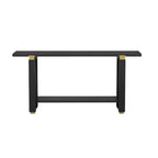62,9 Tavolino Console Moderno Minimalista, Tavolo da Ingresso in Legno con Ripiano e Dettagli in Metallo per Corridoio, Salotto o Dietro il Divano - Panipeachy
