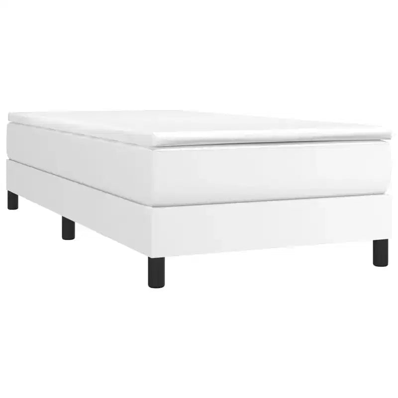 Base letto similpelle bianca, compensato, legno ingegnerizzato Twin XL