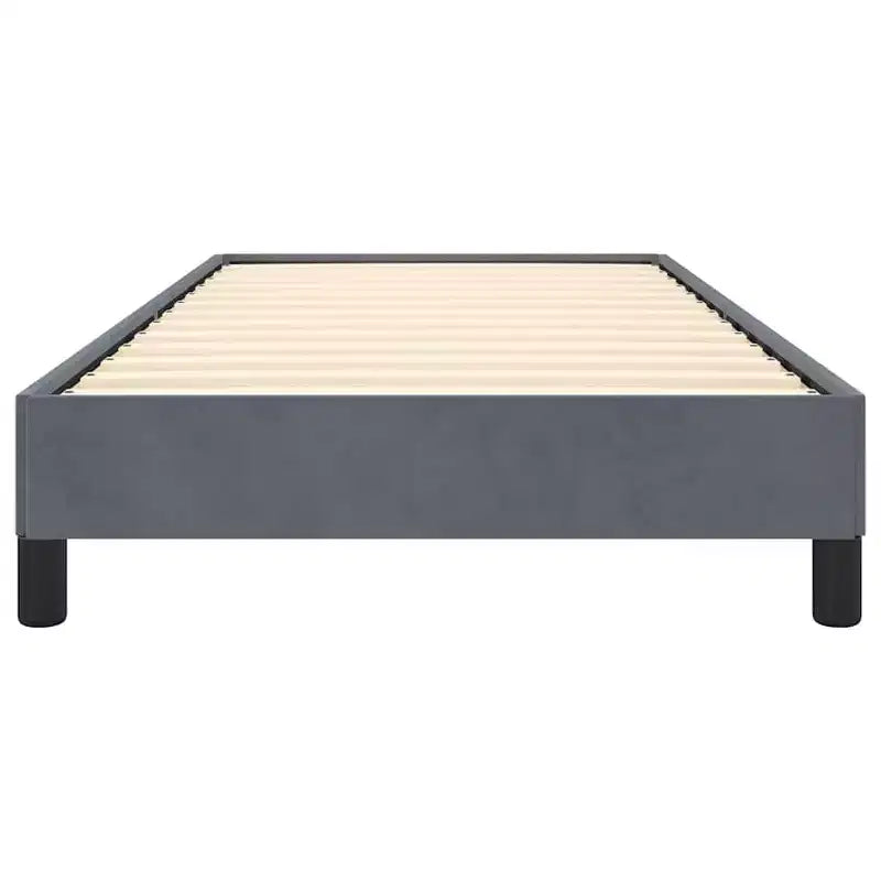 Struttura letto in velluto grigio scuro, compensato, legno multistrato, Twin XL