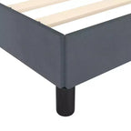 Struttura letto in velluto grigio scuro, compensato, legno multistrato, Twin XL