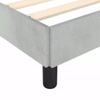 Giroletto Con Testiera Velluto Grigio Chiaro, Compensato, Legno Ingegnerizzato