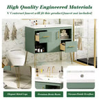 Mobile bagno da 90 cm con lavabo, top in resina, 2 cassetti e 2 ripiani a giorno, mobiletto contenitore per bagno di casa