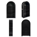 Okak Libreria alta ad arco a 4 ripiani stile Mid-Century, mobiletto in legno per ufficio, soggiorno, scaffale aperto