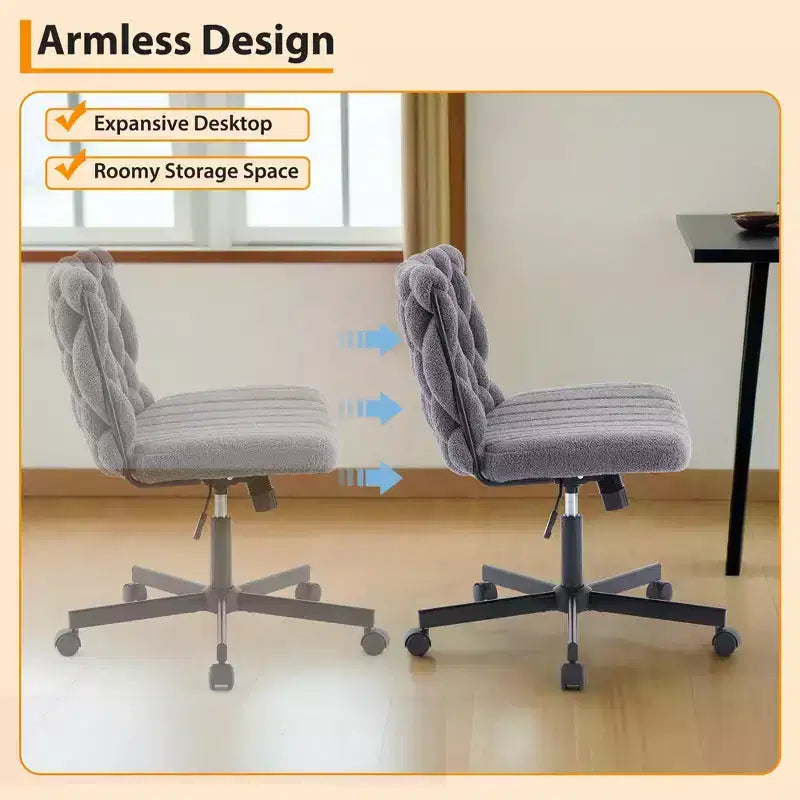 Sedia da scrivania ampia, sedia Criss Cross con funzione dondolo e altezza regolabile, comoda sedia girevole senza braccioli