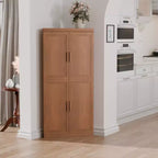 MAYEERTY Armadietti portaoggetti multiuso moderni a 4 ante, efficiente contenitore per soggiorno, sala da pranzo, camera da letto, beige, 2 pezzi