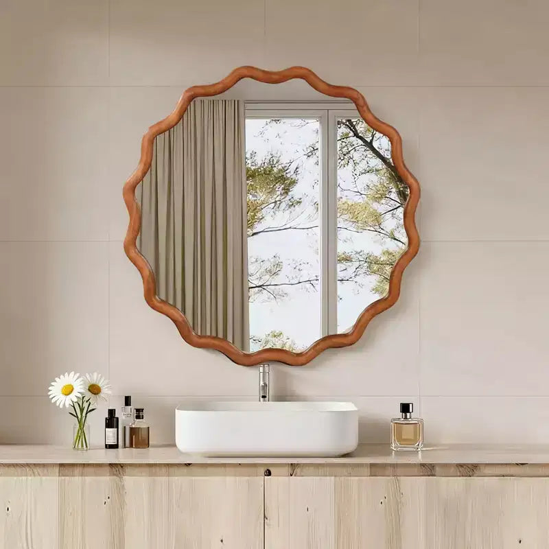 Specchio decorativo rotondo ondulato GDFStudio Nivelle