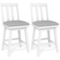 Costway 25 Swivel Counter Height Chairs Set of 2 w / Upholstered Seat Rubber Wood Frame