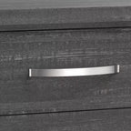 Comodino Royal Hampton, 2 Cassetti, Maniglie a Barra Cromate, Legno Grigio