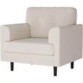 Garvee Wide Armrest Accent Chair, 38 Linen Upholstered Reading Chair with Fixed Wide Armrest, High-Density Foam Cushions ,Durable Single Sofa Chair